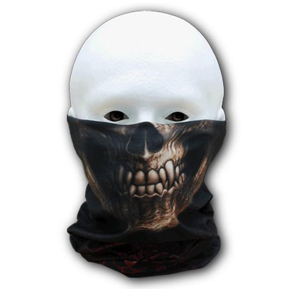 Spiral - GOTH SKULL Snood/Scarf - Face mask - Black
